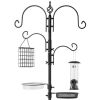 4-Hook Bird Feeding Station, Steel Feeder Stand w/ 2 Bird Feeders - 91in - Thumbnail 1