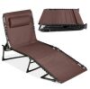 Portable Patio Chaise Lounge Chair Outdoor Recliner w/ Pillow - Thumbnail 1