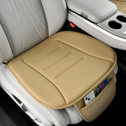 Comfort Memory Foam Car Seat Cushion, Leather Surface with Anti Slip Rubber Bottom - Lot 766