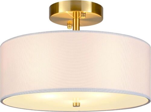 12.6" Semi Flush Mount Ceiling Light Fixture, 3 Light - Lot 786