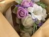 Cascading Lilac Purple & White Artificial Flower Wedding Bouquet 10" - Thumbnail 3