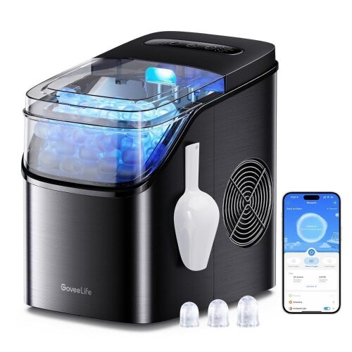 GoveeLife Smart Countertop Ice Maker, 9 Ice Cubes in 6 Minutes 3 Sizes, 26lbs/24Hrs - Missing Scoop - Lot 154