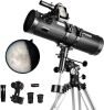 SOLOMARK 130EQ Newtonian Reflector Telescope with 1.5X Barlow Lens Smartphone Adapter & 13% T Moon Filter - Thumbnail 1