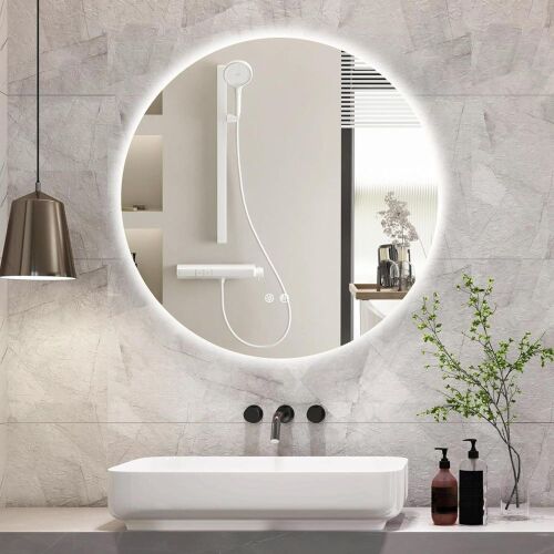 BuLife 36 Inch Round LED Anti-Fog Bathroom Mirror - Lot 173