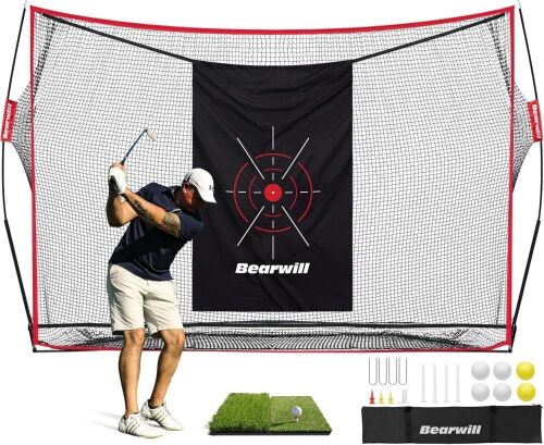 Bearwill 10x7ft Heavy Duty Golf Practice Net with Mat - Lot 374