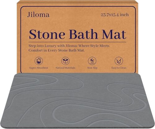 Jiloma Diatomaceous Earth Stone Bath Mat, 24 x 16 - Lot 775