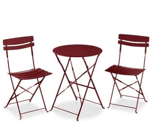 3-Piece Small Folding Patio Bistro Set w/ 2 Chairs - Lot 188