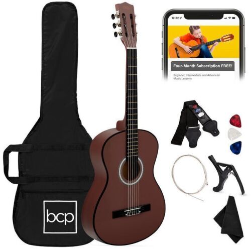 Beginner Acoustic Guitar Set w/ Case, Strap, Extra Strings - 38in - Lot 279