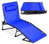 Portable Patio Chaise Lounge Chair Outdoor Recliner w/ Pillow - Thumbnail 1