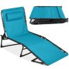 Portable Patio Chaise Lounge Chair Outdoor Recliner w/ Pillow - Thumbnail 1