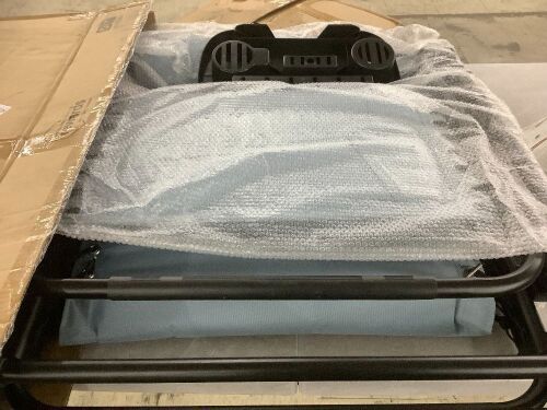 Oversized Padded Zero Gravity Chair, Folding Recliner w/ Headrest, Side Tray - Lot 585