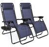 Set of 2 Adjustable Zero Gravity Patio Chair Recliners w/ Cup Holders - Thumbnail 1