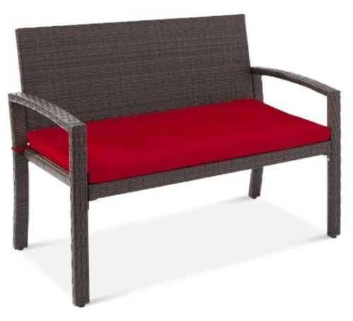 2-Person Wicker Porch Bench for Outdoor, Garden w/ 700lb Capacity - 47in - Lot 180