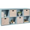 8-Cube Bookshelf, 11in Storage Display w/ Removable Panels, Customizable - Thumbnail 1