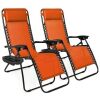 Set of 2 Adjustable Zero Gravity Patio Chair Recliners w/ Cup Holders - Thumbnail 1