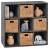 9-Cube Bookshelf Storage Display w/ 3 Removable Panels, Customizable Design - Thumbnail 1