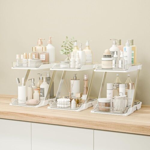 AUGBEAN 3 Pack 2-Tier Pull Out Cabinet Organizer - Lot 594