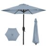 Outdoor Market Patio Umbrella w/ Push Button Tilt, Crank Lift - 7.5ft - Thumbnail 1