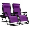 Set of 2 Adjustable Zero Gravity Patio Chair Recliners w/ Cup Holders - Thumbnail 1
