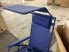 Folding Zero Gravity Recliner Patio Lounge Chair w/ Canopy, Side Tray - Thumbnail 3