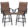 Set of 2 Swivel Barstools w/ 360 Rotation, All-Weather Mesh - Thumbnail 1