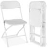 Set of 4 Folding Stacking Plastic Chairs w/ Non-Slip Feet - Thumbnail 1