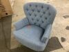 Noble House Tafton Light Blue Fabric Club Chair with Tufted Cushions - Thumbnail 3