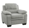 Lazzara Deliah Gray Textured Fabric Arm Chair - Thumbnail 1