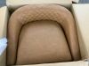 Coffee PU Leather Upholstered 360° Swivel Arm Chair with Nailhead Trim - Thumbnail 4