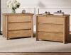 BYBLIGHT Fenley Light Brown Oversized 3-Drawer Nightstands, 31.5 in., 2 Pieces - Thumbnail 1