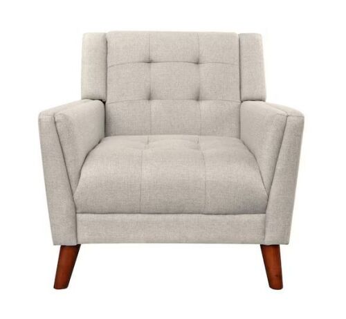 CHRISTOPHER KNIGHT HOME Candace Beige Fabric Arm Chair with Tufted Cushions - Lot 46JF