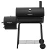 Royal Gourmet 28 in. Barrel Charcoal Grill with Offset Smoker in Black - Thumbnail 1