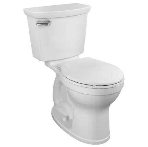 American Standard Champion Two-Piece 1.28 GPF Single Flush Round Chair Height Toilet with Slow-Close Seat in White - Lot 15JF