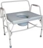 DMI Drop Arm Portable Toilet Commode, Extra-Wide Seat, 500 Pound Weight Capacity - Thumbnail 1