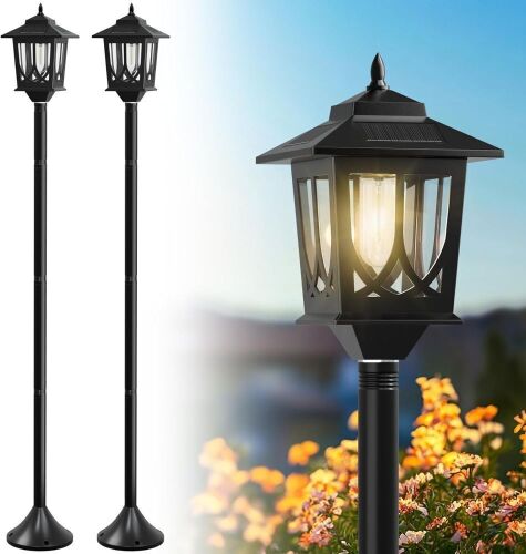 63" Solar Lamp Post Light, 2 Pack - Lot 791