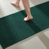 Long Bath Mat Runner Rug, Dark Green 24"x70" - Thumbnail 1