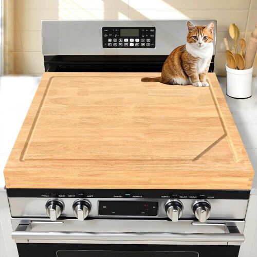 30x22in Extra Large Solid Wood Cutting Board and Stovetop Cover - Lot 542