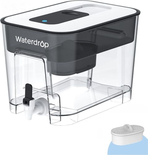 Waterdrop 40-Cup Large Water Filter Dispenser with 1 Filter, 200-Gallon Long-Life - Lot 744