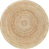 Hausattire Hand Woven Jute Braided Rug, 6’ Round - Thumbnail 1