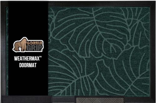 GORILLA GRIP 100% Waterproof All-Season WeatherMax Doormat, 47x35 - Lot 593