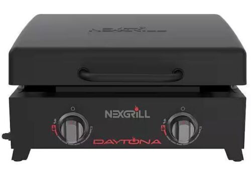 Nexgrill Daytona 2-Burner Flat Top Griddle Portable Propane Gas Gril - Lot 18JF