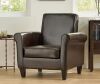 Noble House Freemont Chocolate Brown Bonded Leather Club Chair - Thumbnail 1