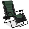 Oversized Padded Zero Gravity Chair, Folding Recliner w/ Headrest, Side Tray - Thumbnail 1