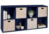 8-Cube Bookshelf, 11in Storage Display w/ Removable Panels, Customizable - Thumbnail 1