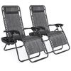 Set of 2 Adjustable Zero Gravity Patio Chair Recliners w/ Cup Holders - Thumbnail 1
