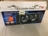 Comfor Zone 9 in. Electric Twin Window Fan with 3 Fan Speeds, 22 in. Diameter, Quiet Setting, Black - Thumbnail 2