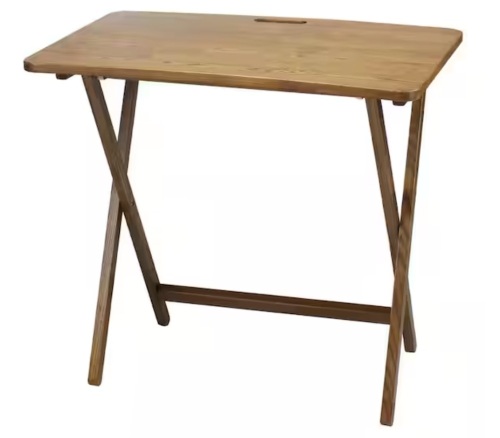 American Trails 28 in. W Warm Brown New Color Solid Red Oak Wood Folding Table - Lot 815JF