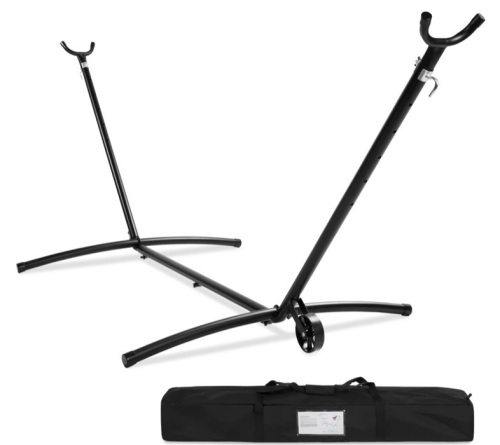Portable Heavy-Duty Steel Hammock Stand w/ Built-In Wheel, Case - 9ft - Lot 822