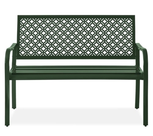 Indoor Outdoor Steel Bench w/ Geometric Backrest, Foot Levelers - Lot 823