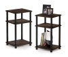 Furinno Just 3-Tier 22.8 in. Columbia Walnut Turn-N-Tube End Table (2-Pack) - Thumbnail 1